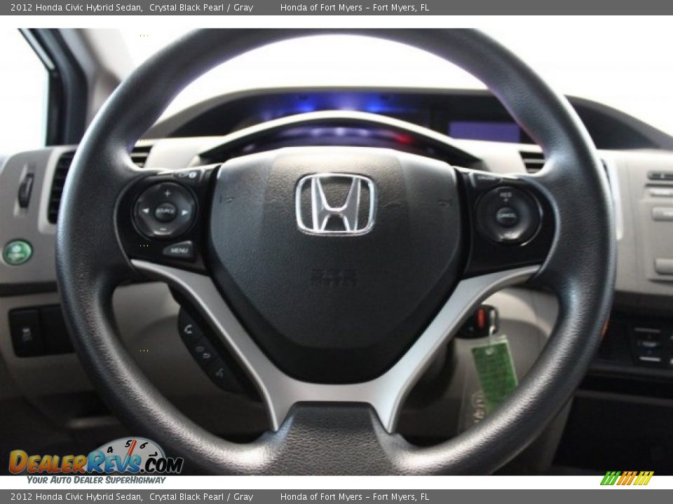 2012 Honda Civic Hybrid Sedan Crystal Black Pearl / Gray Photo #11