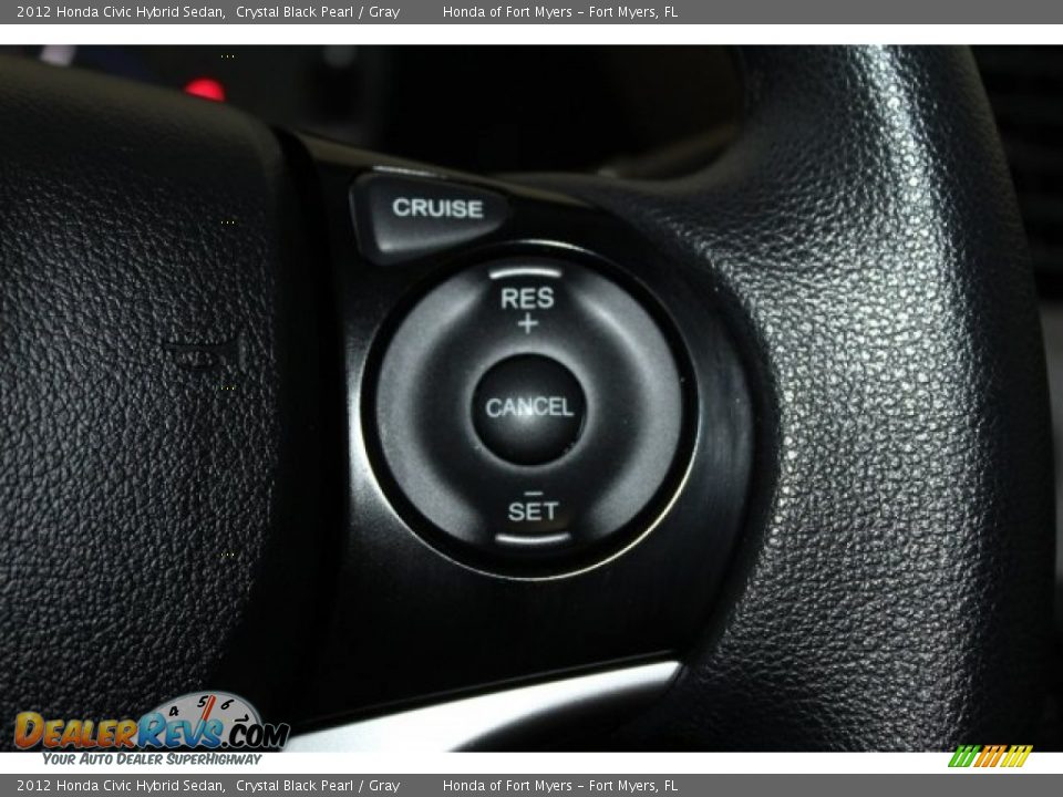 2012 Honda Civic Hybrid Sedan Crystal Black Pearl / Gray Photo #13