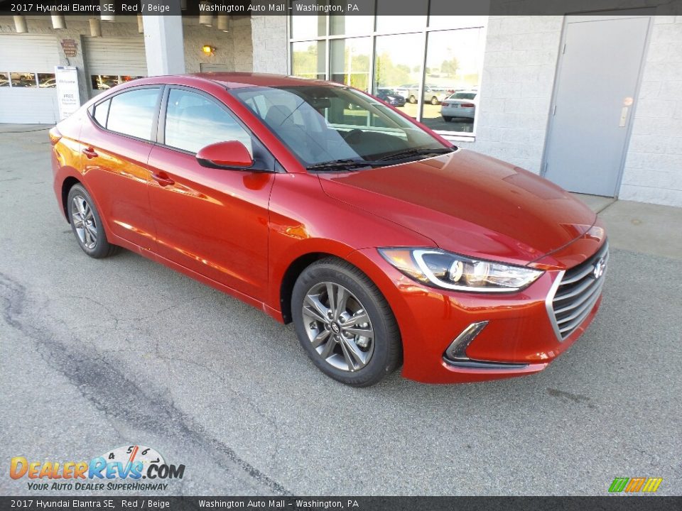 2017 Hyundai Elantra SE Red / Beige Photo #1