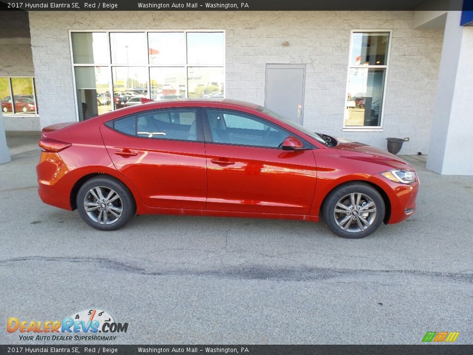 2017 Hyundai Elantra SE Red / Beige Photo #2
