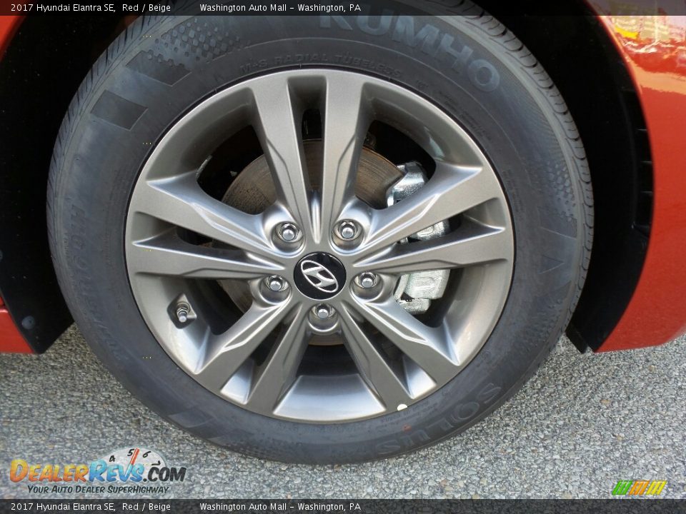 2017 Hyundai Elantra SE Red / Beige Photo #4