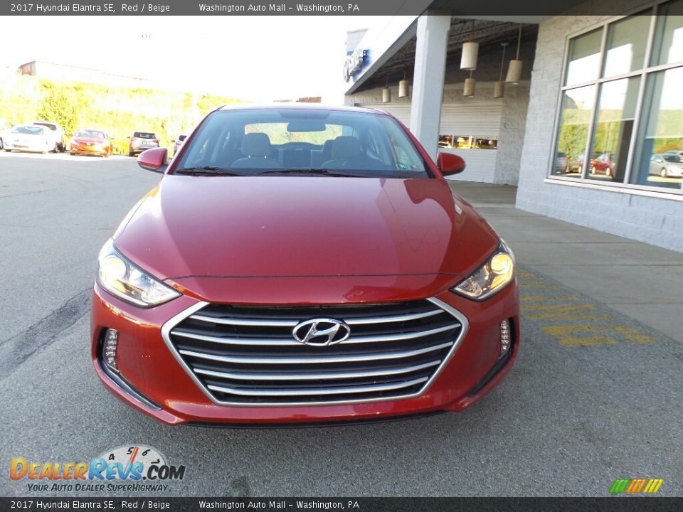 2017 Hyundai Elantra SE Red / Beige Photo #5
