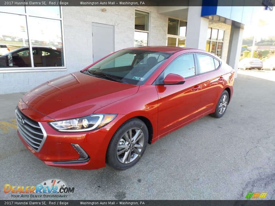 2017 Hyundai Elantra SE Red / Beige Photo #6
