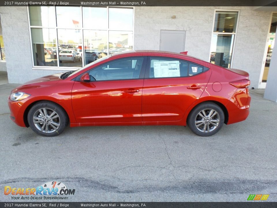 2017 Hyundai Elantra SE Red / Beige Photo #7