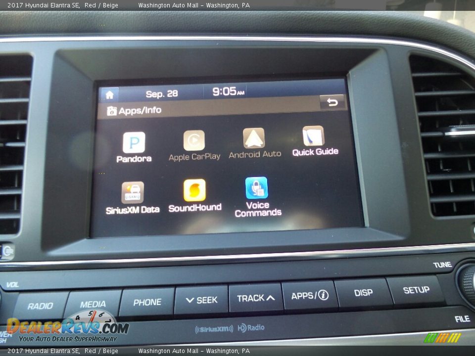 2017 Hyundai Elantra SE Red / Beige Photo #30