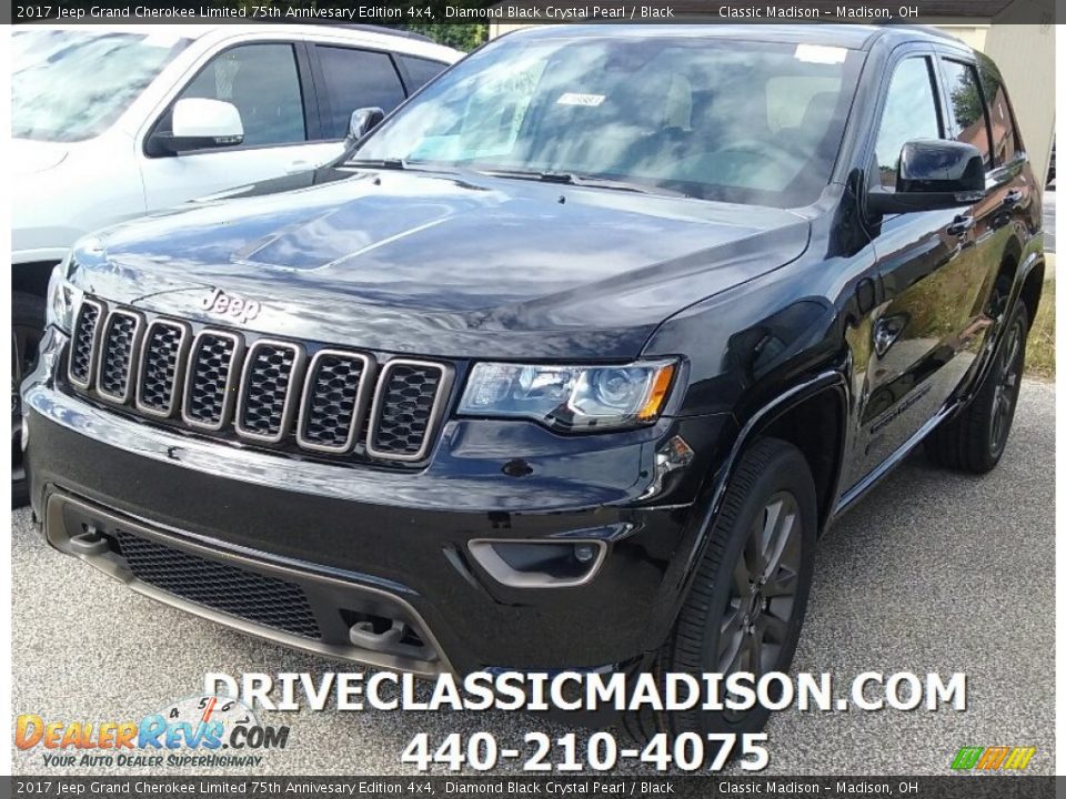 2017 Jeep Grand Cherokee Limited 75th Annivesary Edition 4x4 Diamond Black Crystal Pearl / Black Photo #1