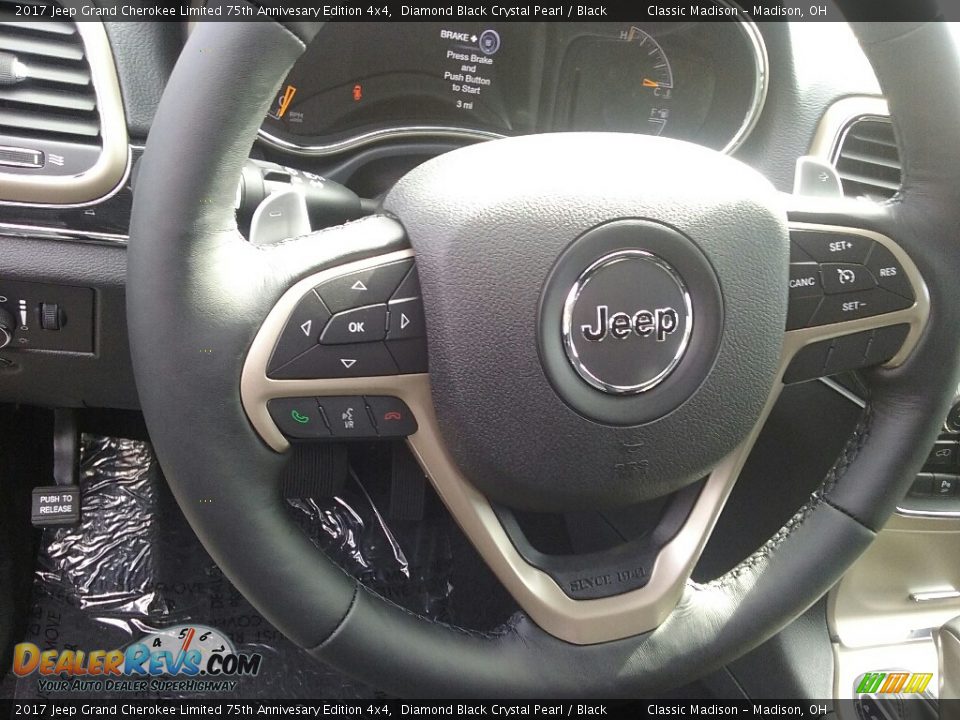 2017 Jeep Grand Cherokee Limited 75th Annivesary Edition 4x4 Diamond Black Crystal Pearl / Black Photo #5