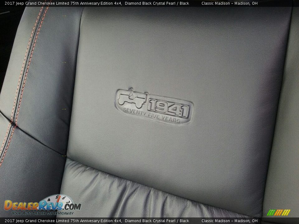 2017 Jeep Grand Cherokee Limited 75th Annivesary Edition 4x4 Diamond Black Crystal Pearl / Black Photo #6