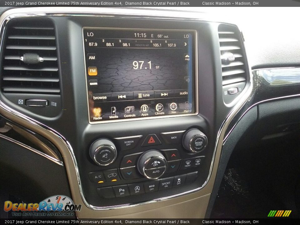 2017 Jeep Grand Cherokee Limited 75th Annivesary Edition 4x4 Diamond Black Crystal Pearl / Black Photo #8