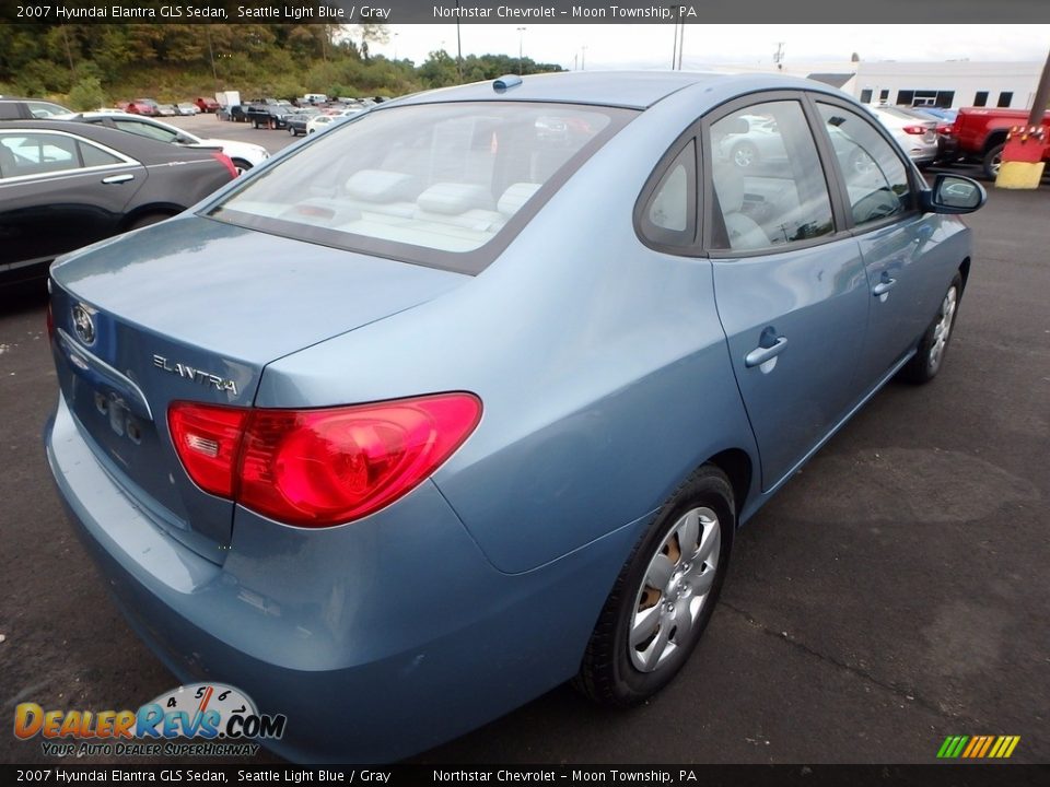 2007 Hyundai Elantra GLS Sedan Seattle Light Blue / Gray Photo #4