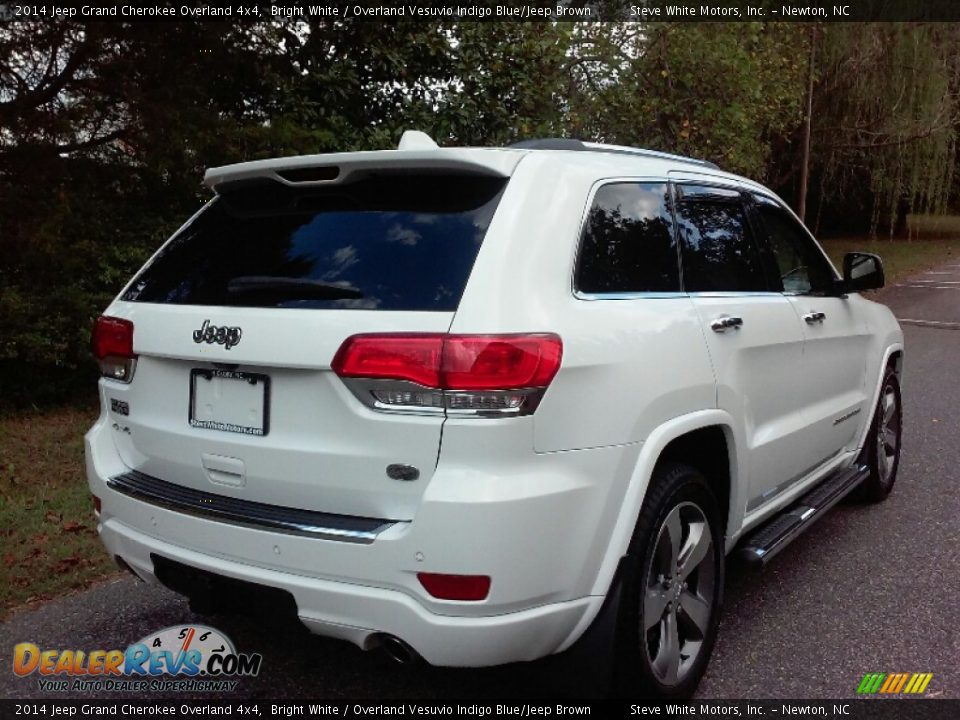 2014 Jeep Grand Cherokee Overland 4x4 Bright White / Overland Vesuvio Indigo Blue/Jeep Brown Photo #6