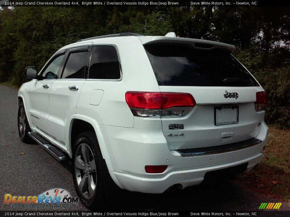 2014 Jeep Grand Cherokee Overland 4x4 Bright White / Overland Vesuvio Indigo Blue/Jeep Brown Photo #8
