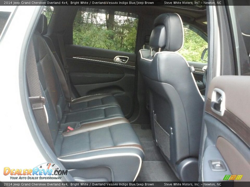 2014 Jeep Grand Cherokee Overland 4x4 Bright White / Overland Vesuvio Indigo Blue/Jeep Brown Photo #12