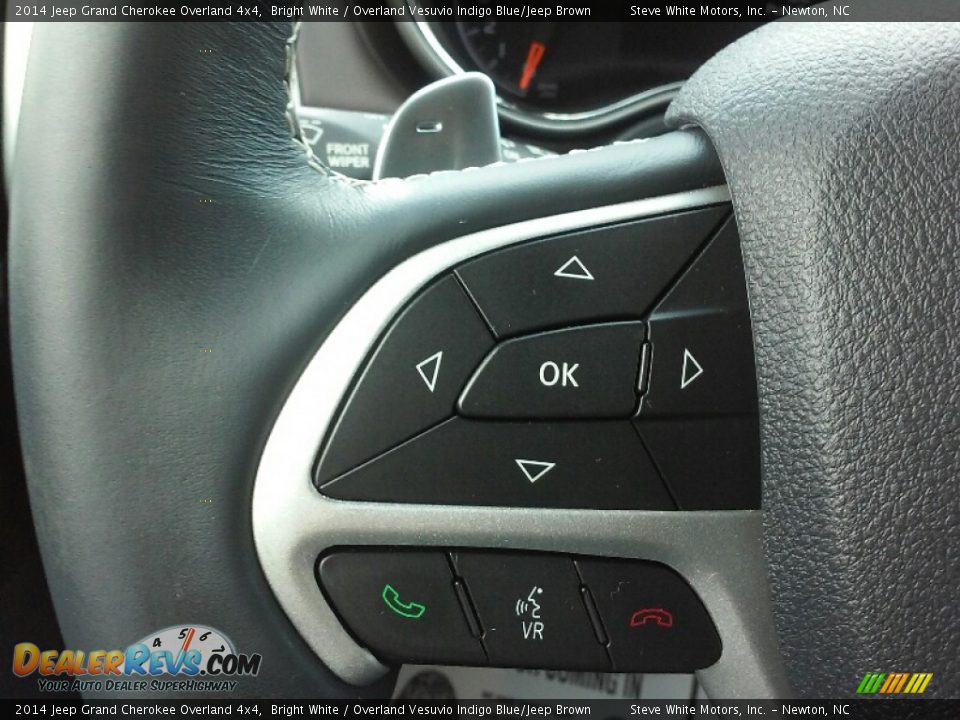 2014 Jeep Grand Cherokee Overland 4x4 Bright White / Overland Vesuvio Indigo Blue/Jeep Brown Photo #15
