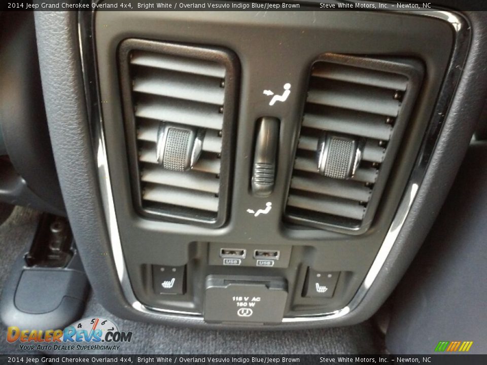 2014 Jeep Grand Cherokee Overland 4x4 Bright White / Overland Vesuvio Indigo Blue/Jeep Brown Photo #25