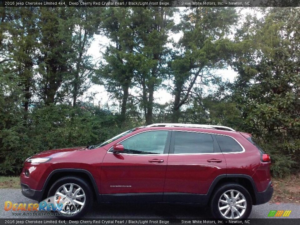 2016 Jeep Cherokee Limited 4x4 Deep Cherry Red Crystal Pearl / Black/Light Frost Beige Photo #1