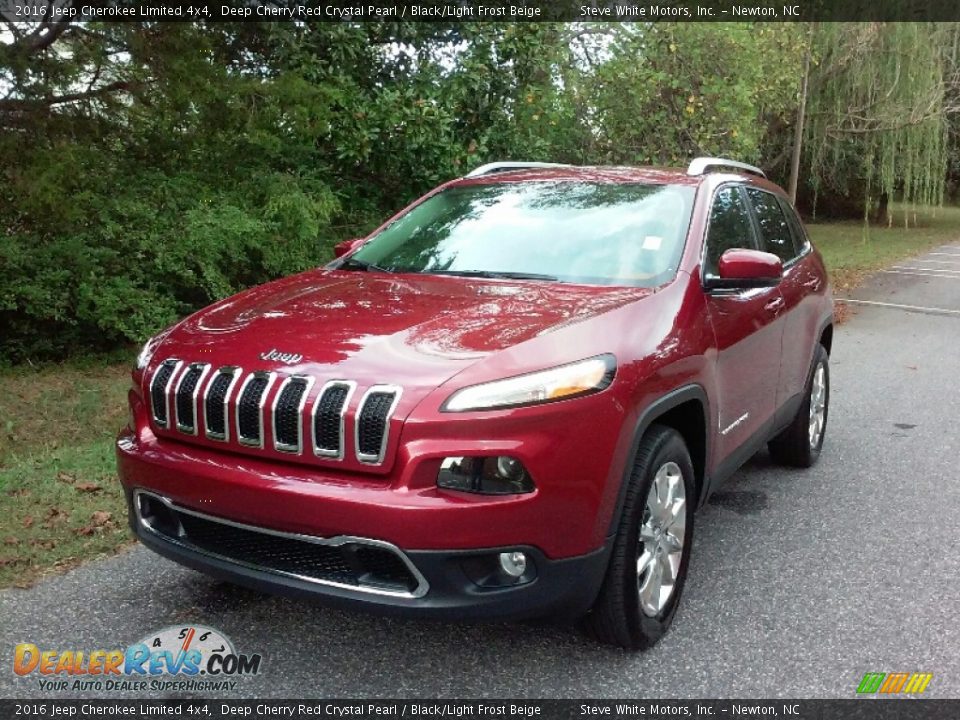 2016 Jeep Cherokee Limited 4x4 Deep Cherry Red Crystal Pearl / Black/Light Frost Beige Photo #2