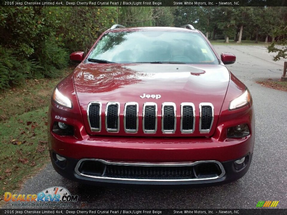 2016 Jeep Cherokee Limited 4x4 Deep Cherry Red Crystal Pearl / Black/Light Frost Beige Photo #3