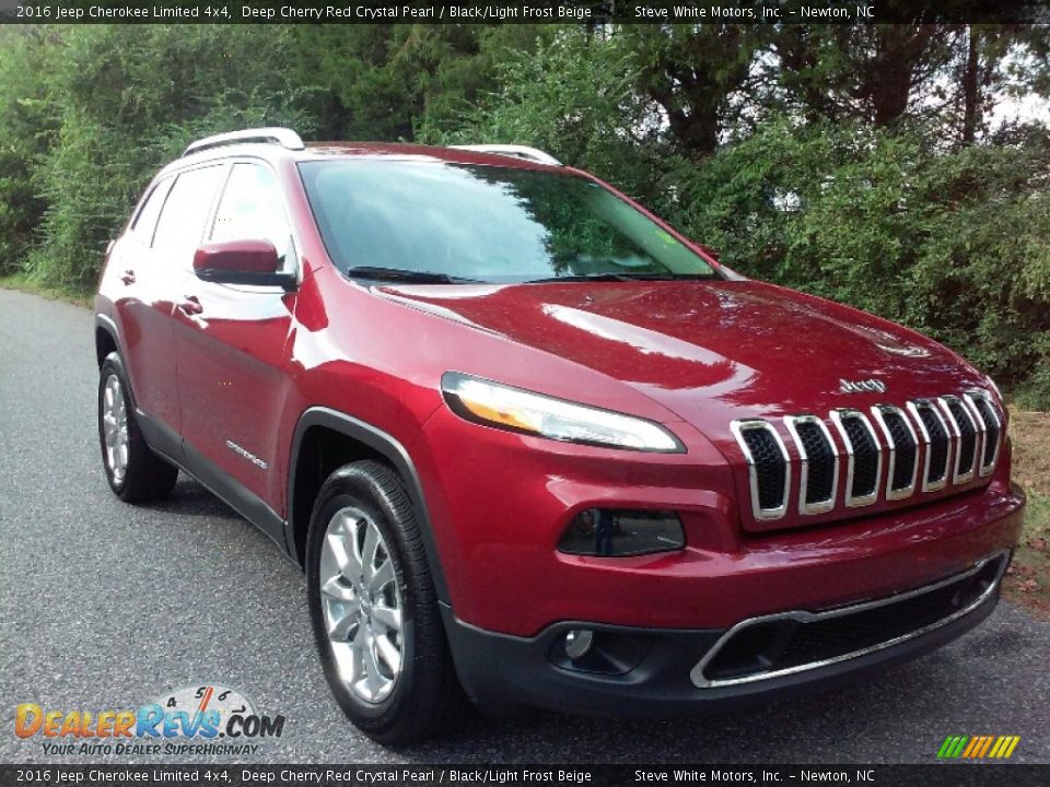 2016 Jeep Cherokee Limited 4x4 Deep Cherry Red Crystal Pearl / Black/Light Frost Beige Photo #4