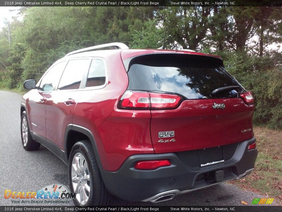 2016 Jeep Cherokee Limited 4x4 Deep Cherry Red Crystal Pearl / Black/Light Frost Beige Photo #8