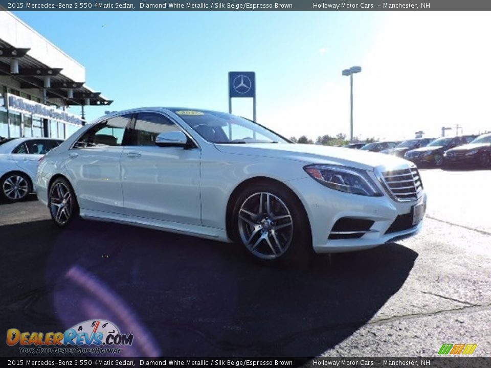 2015 Mercedes-Benz S 550 4Matic Sedan Diamond White Metallic / Silk Beige/Espresso Brown Photo #3