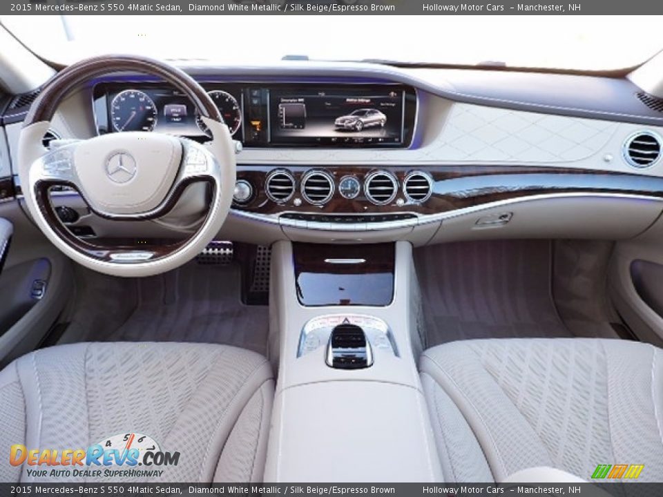 2015 Mercedes-Benz S 550 4Matic Sedan Diamond White Metallic / Silk Beige/Espresso Brown Photo #6