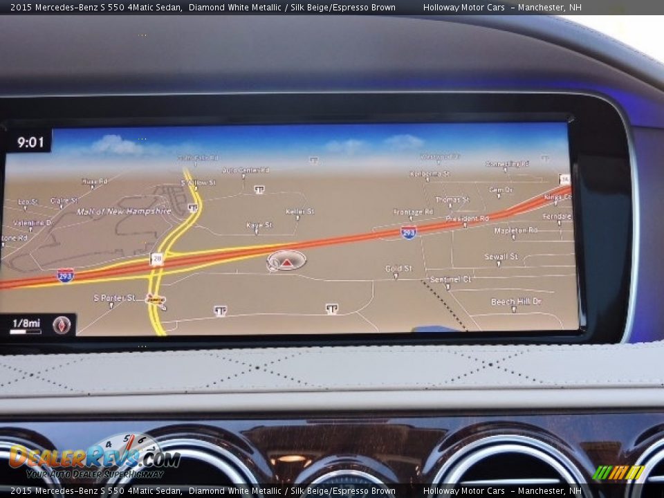 2015 Mercedes-Benz S 550 4Matic Sedan Diamond White Metallic / Silk Beige/Espresso Brown Photo #8