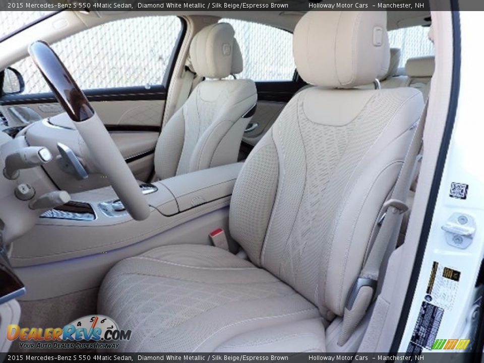 2015 Mercedes-Benz S 550 4Matic Sedan Diamond White Metallic / Silk Beige/Espresso Brown Photo #9