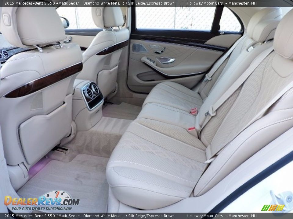 2015 Mercedes-Benz S 550 4Matic Sedan Diamond White Metallic / Silk Beige/Espresso Brown Photo #10