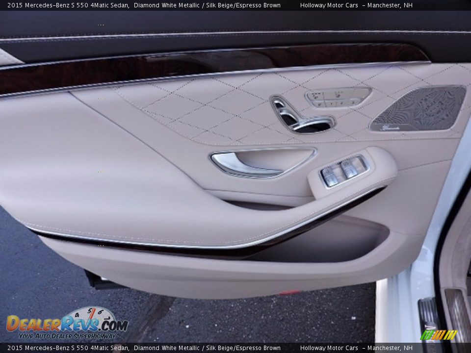 2015 Mercedes-Benz S 550 4Matic Sedan Diamond White Metallic / Silk Beige/Espresso Brown Photo #12