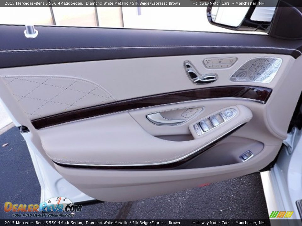 2015 Mercedes-Benz S 550 4Matic Sedan Diamond White Metallic / Silk Beige/Espresso Brown Photo #13
