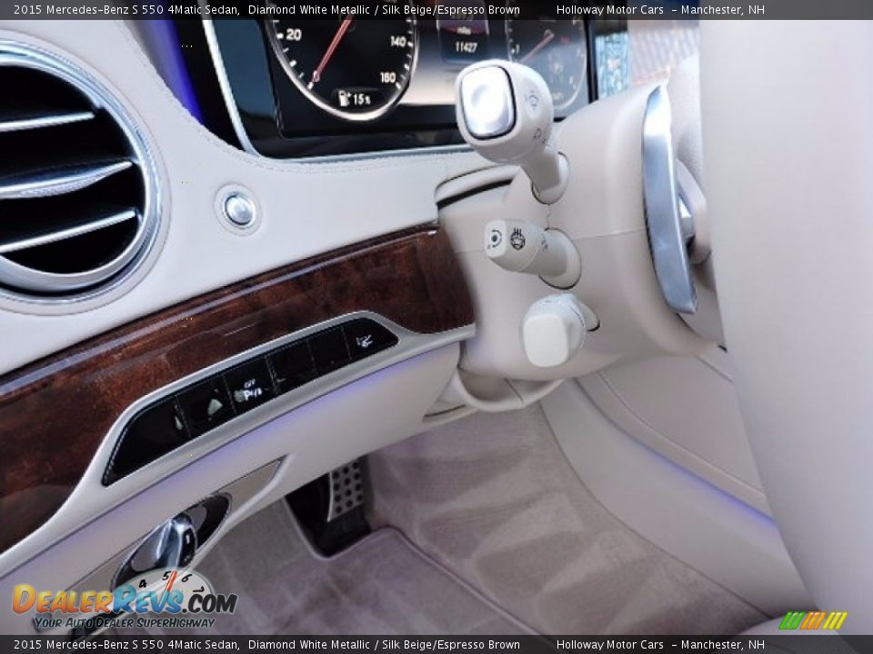 2015 Mercedes-Benz S 550 4Matic Sedan Diamond White Metallic / Silk Beige/Espresso Brown Photo #16