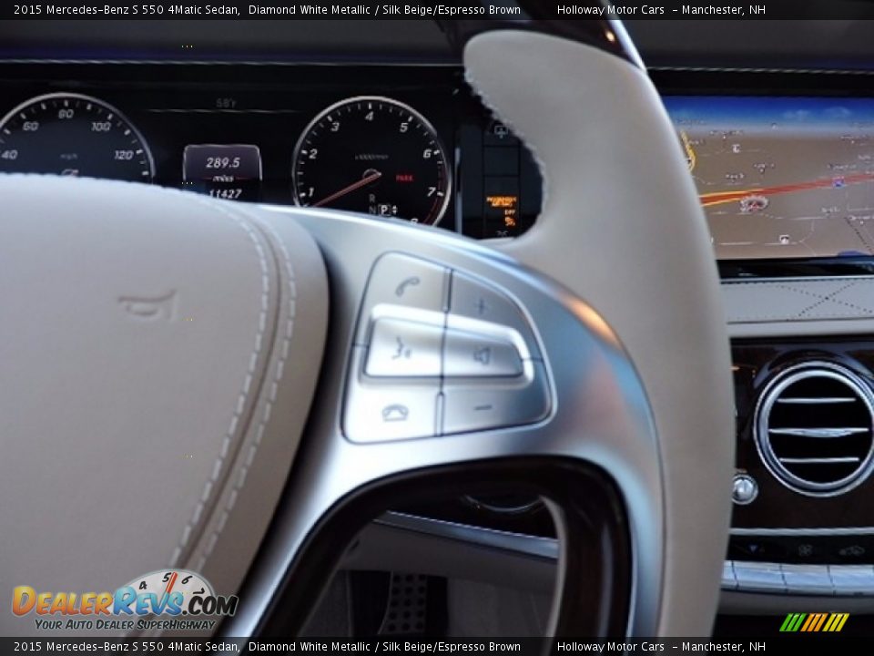 2015 Mercedes-Benz S 550 4Matic Sedan Diamond White Metallic / Silk Beige/Espresso Brown Photo #17