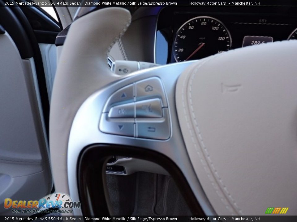 2015 Mercedes-Benz S 550 4Matic Sedan Diamond White Metallic / Silk Beige/Espresso Brown Photo #18
