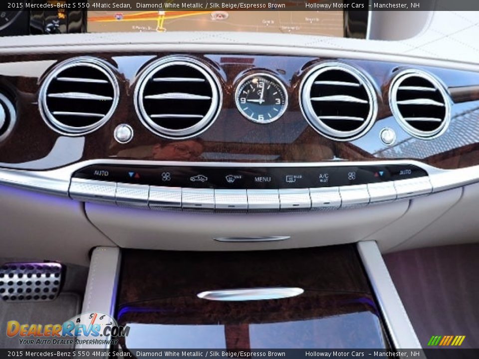 2015 Mercedes-Benz S 550 4Matic Sedan Diamond White Metallic / Silk Beige/Espresso Brown Photo #19