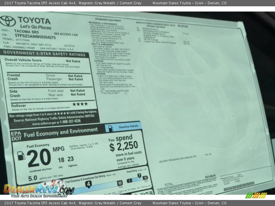 2017 Toyota Tacoma SR5 Access Cab 4x4 Magnetic Gray Metallic / Cement Gray Photo #10