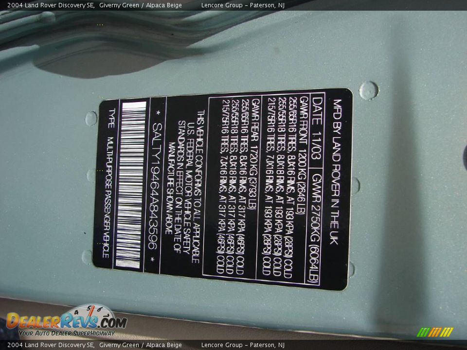 2004 Land Rover Discovery SE Giverny Green / Alpaca Beige Photo #34
