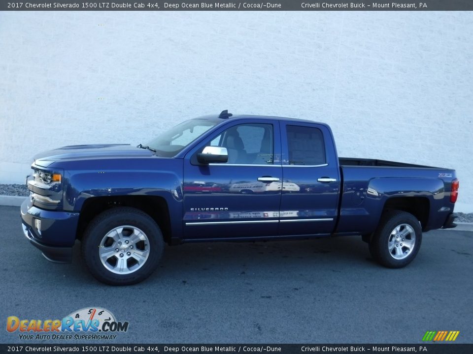 Deep Ocean Blue Metallic 2017 Chevrolet Silverado 1500 LTZ Double Cab 4x4 Photo #2
