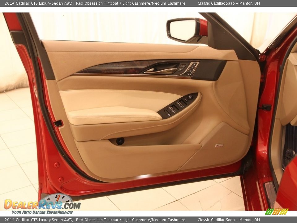 2014 Cadillac CTS Luxury Sedan AWD Red Obsession Tintcoat / Light Cashmere/Medium Cashmere Photo #4