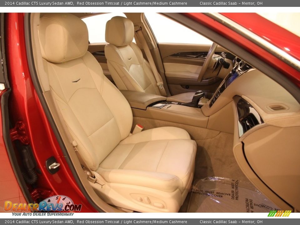 2014 Cadillac CTS Luxury Sedan AWD Red Obsession Tintcoat / Light Cashmere/Medium Cashmere Photo #12