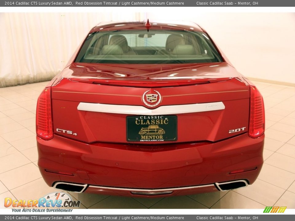 2014 Cadillac CTS Luxury Sedan AWD Red Obsession Tintcoat / Light Cashmere/Medium Cashmere Photo #15