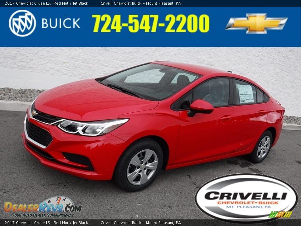 2017 Chevrolet Cruze LS Red Hot / Jet Black Photo #1