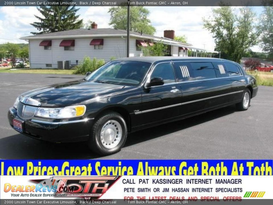 2000 Lincoln Town Car Executive Limousine Black / Deep Charcoal Photo #1