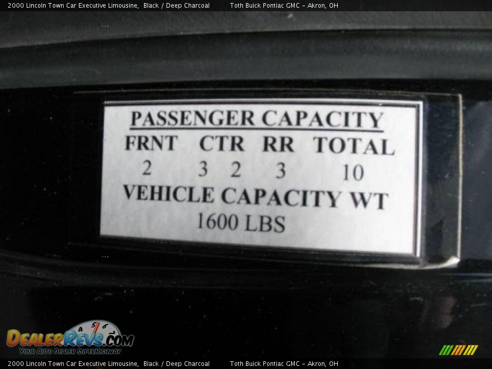 2000 Lincoln Town Car Executive Limousine Black / Deep Charcoal Photo #10