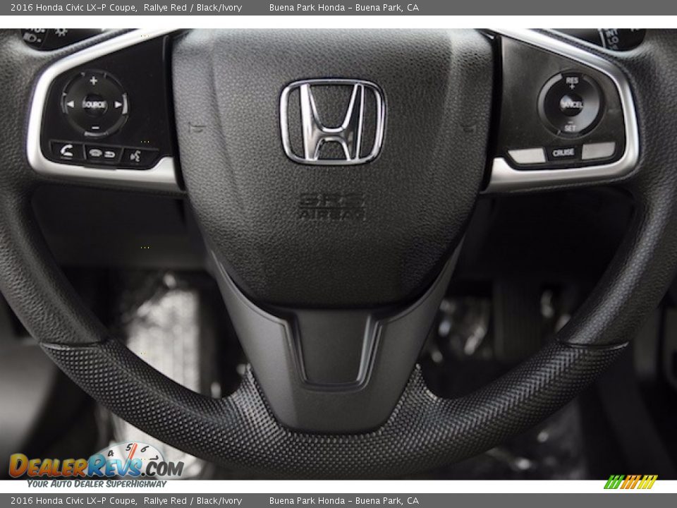 2016 Honda Civic LX-P Coupe Rallye Red / Black/Ivory Photo #9