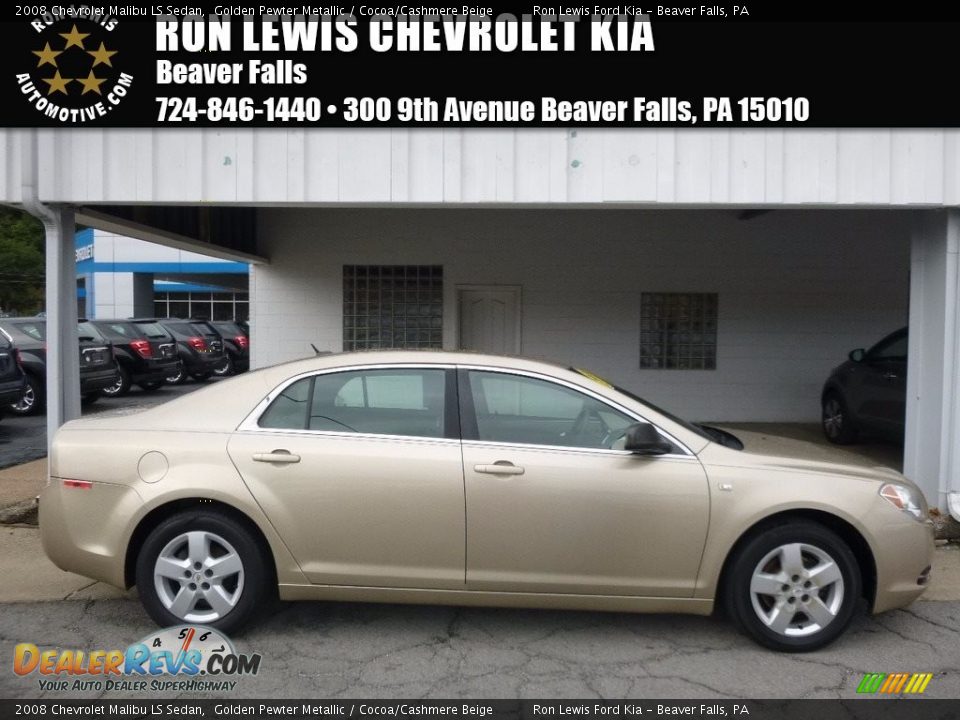 2008 Chevrolet Malibu LS Sedan Golden Pewter Metallic / Cocoa/Cashmere Beige Photo #1