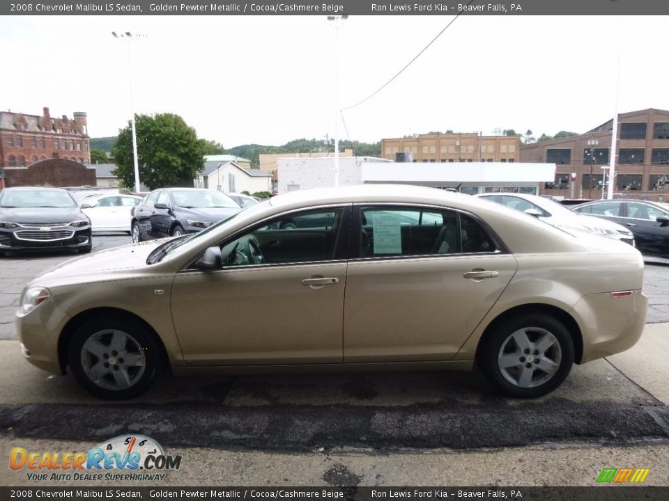 2008 Chevrolet Malibu LS Sedan Golden Pewter Metallic / Cocoa/Cashmere Beige Photo #6
