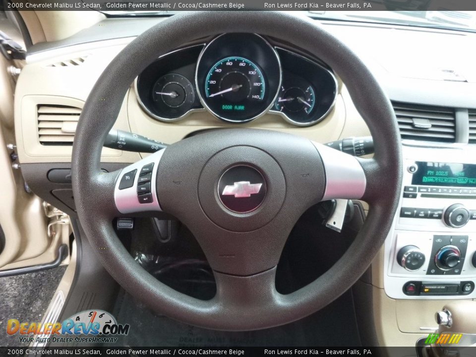 2008 Chevrolet Malibu LS Sedan Golden Pewter Metallic / Cocoa/Cashmere Beige Photo #17