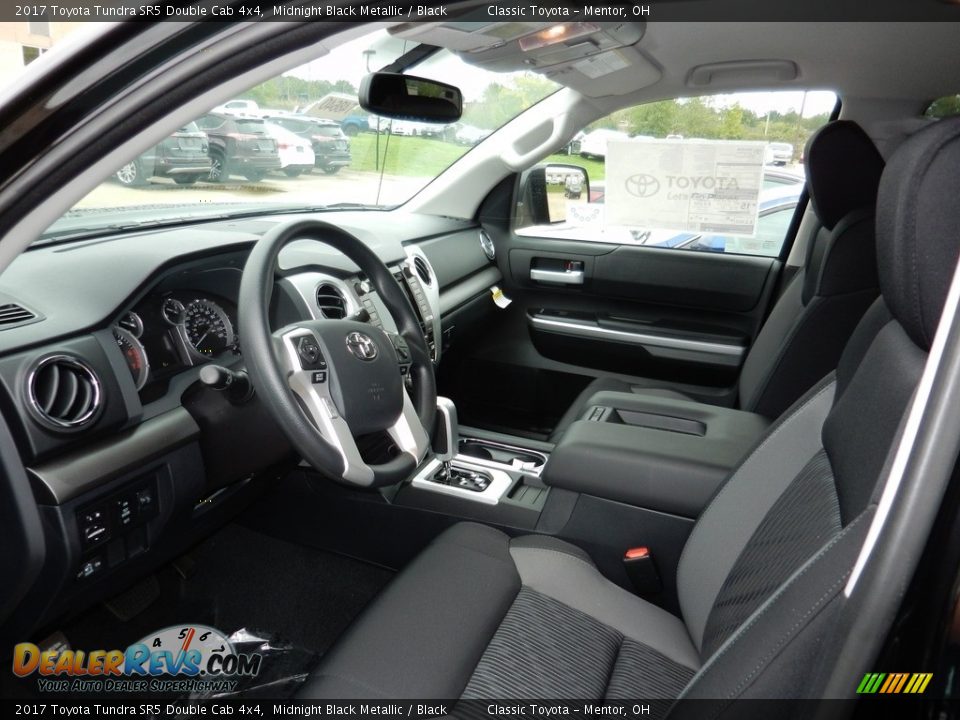 Black Interior - 2017 Toyota Tundra SR5 Double Cab 4x4 Photo #3