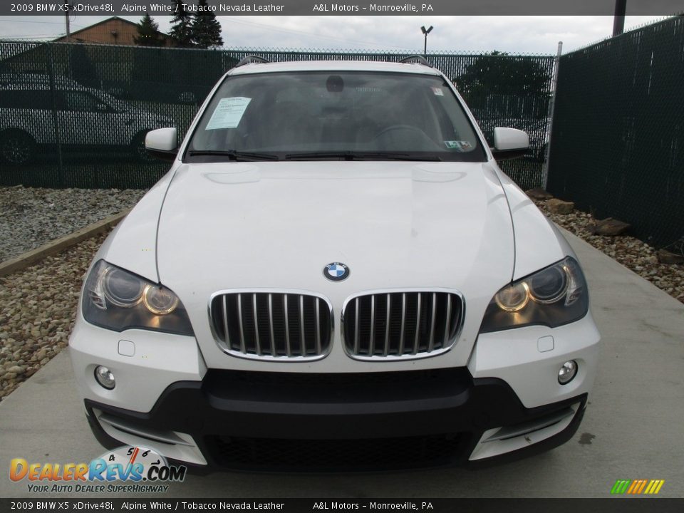 2009 BMW X5 xDrive48i Alpine White / Tobacco Nevada Leather Photo #6